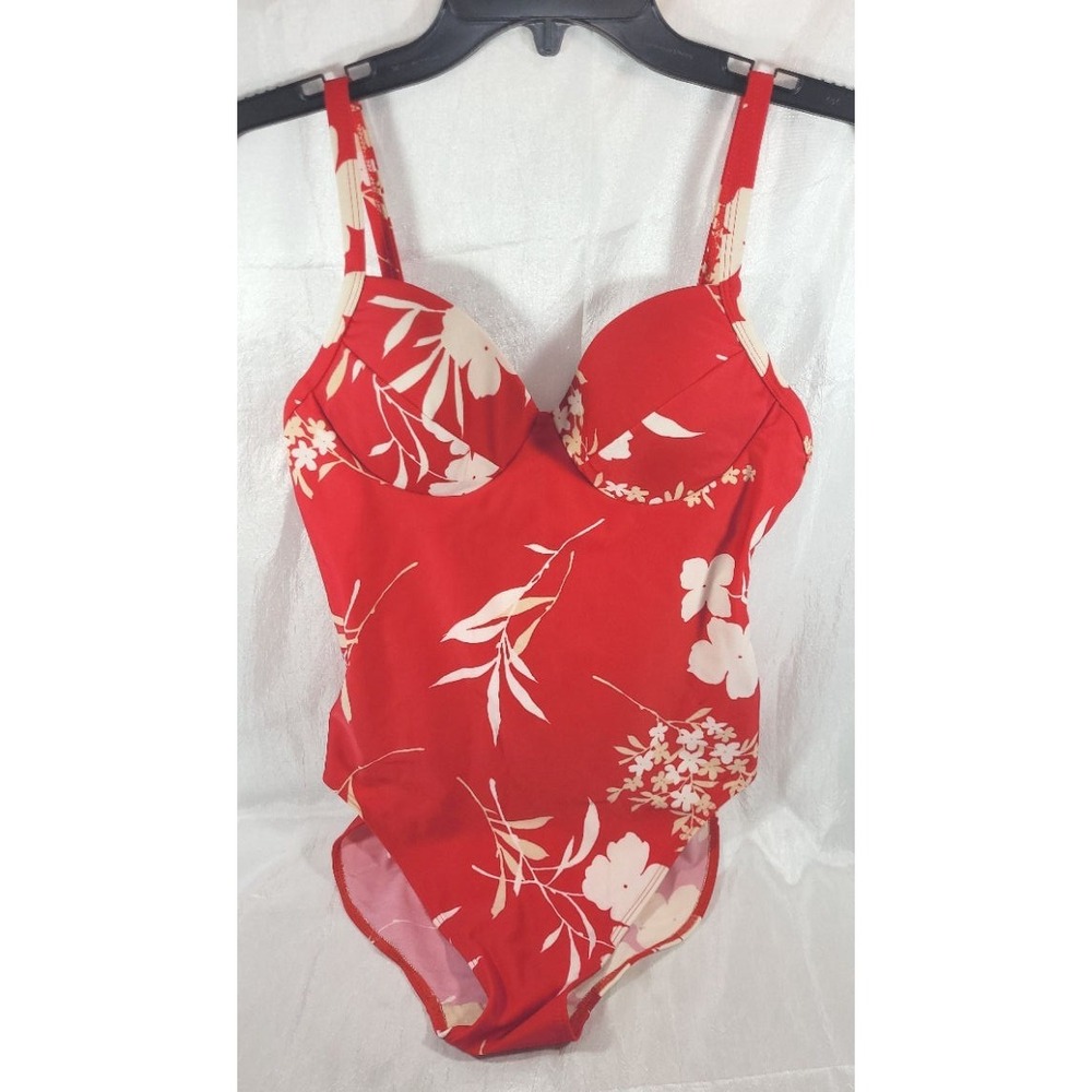 Shape FX Swim Women's 1pc Swimsuit T-6147 - Red Floral - Size 12